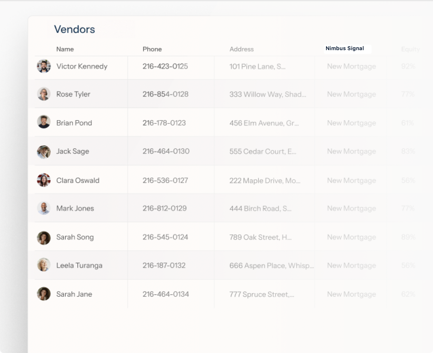 Vendors used to search Kevin's vendor list and contacts for movers
